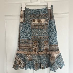 vintage flowy above the knee/midi skirt size small
